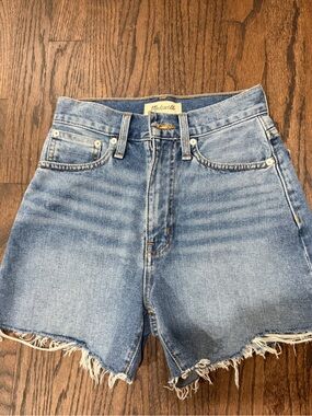 Madewell Light Blue Frayed Hem Denim Shorts